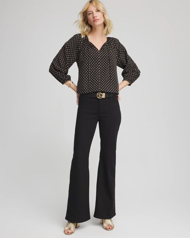 Floral Print Tie-Neck Top - image 2